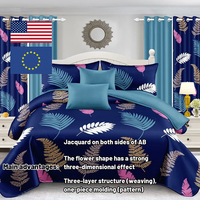 Ensemble de Literie 12 Pièces Effet Coton Rayé avec Couvre-lit, Draps et Rideaux Assortis, Grand Lit, Patchwork Floral pour Chambres
