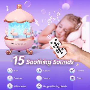 Proyector de Estrellas con Forma de Carrusel, Lámpara Nocturna con Control Remoto Inalámbrico, Luces LED de Unicornio y <span class=keywords><strong>Princesa</strong></span> para Habitación Infantil, Regalos de Cumpleaños y Navidad - Product Image 4
