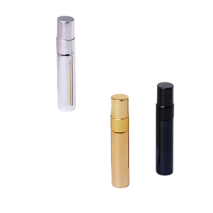 고품질 미니 여행용 향수 테스터 병 3ml 5ml 10ml 유리 골드 실버 블랙 마감 휴대용 빈 펌프 스크린 인쇄 - Product Image 1
