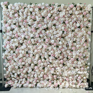 H-817 Hot Sale <strong>Wedding</strong> Roll up Flower Wall Roll up Artificial Flowers Wall Panel 8ft X 8ft Flower Wall <strong>Backdrop</strong> for <strong>Wedding</strong> - Product Image 2