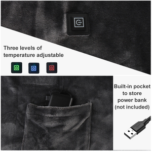 Couverture chauffante électrique portable rechargeable par USB pour le camping, les voyages, la marche en plein air, le bureau, la famille - Product Image 4