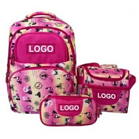 Sacs à dos scolaires multi-compartiments tendance pour filles, sacs à dos quotidiens pour étudiants avec boîte à lunch et trousse à crayons