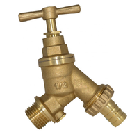 Robinet à bavette union en laiton fileté de 1/2 "avec double clapet anti-retour pour machine à laver murale