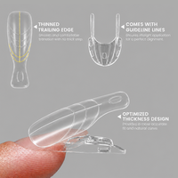 Vinimay Rocket Nail Extension Dual Forms 120 Pcs 15 Tailles Transparent OEM Moule de style sandwich pour gel de construction acrylique Manucure