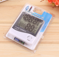 Thermomètre hygromètre numérique LCD, station météo, horloge pour extension de cils, logo privé LAVA