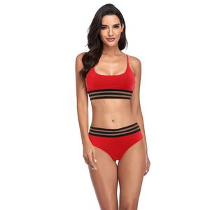 <span class=keywords><strong>Maillot</strong></span> <span class=keywords><strong>de</strong></span> <span class=keywords><strong>bain</strong></span> bikini transfrontalier européen et américain sexy, ensemble <span class=keywords><strong>2</strong></span> <span class=keywords><strong>pièces</strong></span> pour femme, sportif, taille haute, dos nu, rayé, en nylon - Product Image 2
