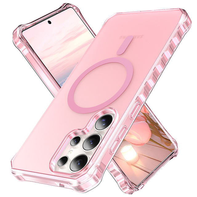 For Galaxy S26 Ultra Magnetic Soft Matte Phone Case Slim Protective Shockproof Transparent Wireless Charge Phone Cover