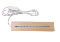 Lampe à base en bois de différentes tailles, base ronde ovale en bois, veilleuse LED