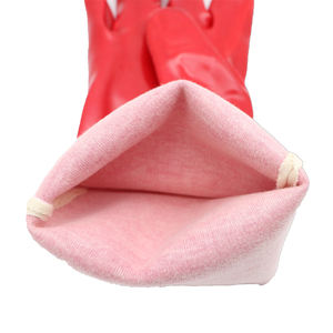 MaxiPact 내 화학성 코팅 면 열 단일 담근 부드러운 지원 빨간색 <span class=keywords><strong>PVC</strong></span> 코팅 작업 안전 방수 장갑 - Product Image 6