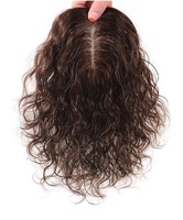 HQ couverture de cheveux blancs, perruque en laine bouclée, Topper en soie moelleuse, sac en PVC, cheveux humains longs, fermeture de Base, cheveux chinois droits