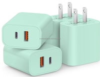 Bloc chargeur USB C à charge rapide, adaptateur multiport PD3.0 20W, chargeur rapide QC 3.0, port USB pour iPhone 16/15/14/13