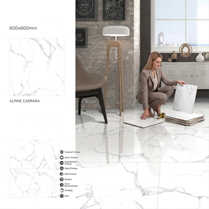 Baldosas de Porcelana Semi Mate Alecia Crema 600x600mm, 8mm, Aspecto de Piedra, Revestimiento Cerámico para Pisos - Product Image 4