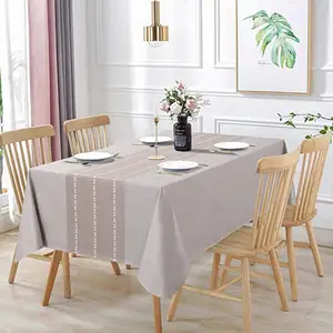 Toalha de mesa de vinil, toalha de mesa retangular impermeável de pvc com flanela para ambientes internos e externos, 100%
