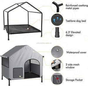 Con Chó Nhà Thời tiết tán 2-trong 1elevated con chó giường bên ngoài lớn con chó cũi - Product Image 3