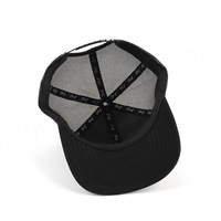 Gorras Trucker de 6 Paneles con Logotipo Personalizado al por Mayor, Bordado 3D Negro, Malla de Rizo, Estilo Hip Hop, para Deportes, Running y Actividades al Aire Libre, Certificación BSCI