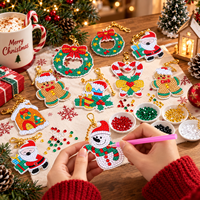 Autocollants de peinture diamant de Noël, 12 pièces, kit d'artisanat DIY, acrylique auto-adhésif, forme et couleur personnalisées, ornements, fournitures de fêtes