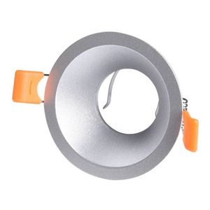 Aro redondo empotrable plateado, diseño moderno, iluminación LED, uso en interiores, ideal para decoración y ambientación. - Product Image 1