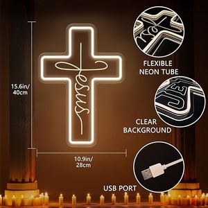 Jesus Cross Neon insegne della parete decorazione per il soggiorno della camera da letto matrimoni, <span class=keywords><strong>eventi</strong></span> religiosi, feste di Pasqua di natale regali - Product Image 4