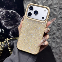 Casing HP Berkilau Sequin untuk iPhone 16 15 14 13 12 11 17 Pro Max 16 Plus 17pro 17Air, Pelindung Belakang Anti Benturan dengan Glitter