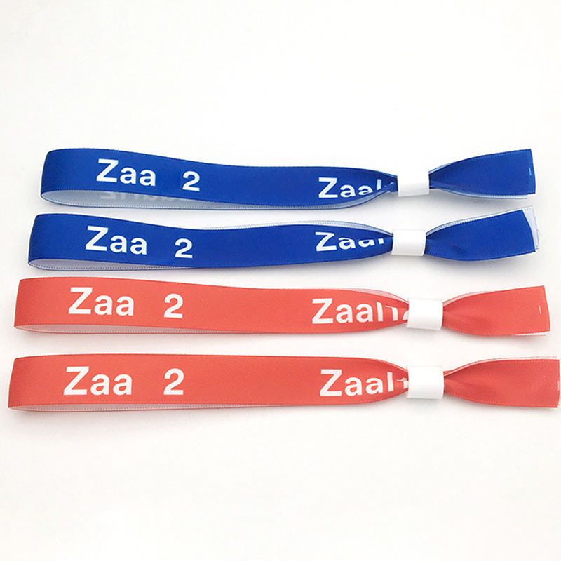 RFID CHIP High Quality Custom Waterproof Eco-Friendly Retro Style Event Festival Party Ribbon Satin Fabric Brands logo Text 5