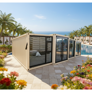 Villa conteneur de luxe extensible à double aile - <span class=keywords><strong>Maison</strong></span> préfabriquée moderne avec fenêtres pleine hauteur - Product Image 1