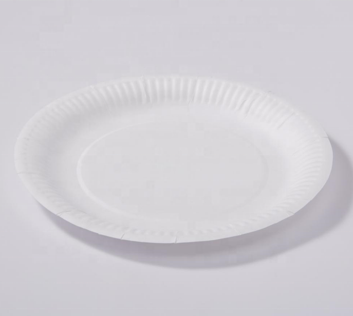 2025 Food Grade 6/7/9 Inch Custom Logo Custom Color White Cardboard Paper Plate