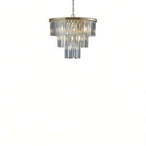 7-Light 20-Inch Modern Crystal <b>Chandelier</b> Gold Finish 3-Tier Pendant Light <b>For</b> Dining Living <b>Bedroom</b> - Product Image 1