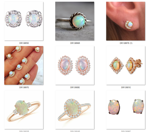 Rose Gold Plating 925 Sterling Silver <strong>Opal</strong> Square <strong>Studs</strong> Fire White <strong>Opal</strong> <strong>Stud</strong> <strong>Earrings</strong> - Product Image 4