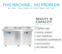 Machine à rouleaux de crème glacée frite commerciale la plus vendue, machine à rouleaux de crème glacée frite à refroidissement par air