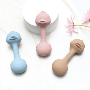 Nouveaux haltères musicaux en silicone de qualité alimentaire hochet pour bébé doux et sûr jouets de dentition coffret cadeau pour bébé avec fonction musicale - Product Image 2