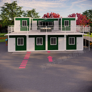 Casa Contenedor de Dos Pisos, Diseño Industrial Rectangular, Espesor Estándar para Uso en Obras de Construcción - Product Image 1