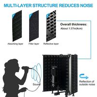 Bufu cabine d'isolation vocale bouclier d'équipement Portable filtre d'enregistrement acoustique pour la réduction de la réflexion du bruit