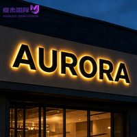 Enseigne lumineuse 3D LED personnalisée en titane noir et acier inoxydable, style rétro américain de luxe, avec lettres rétroéclairées, élégante signalétique murale illuminée