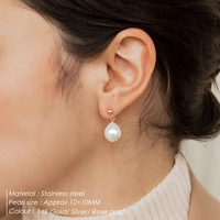 EMANCO Boucles d'oreilles pendantes minimalistes exquises en acier inoxydable couleur argent pour femme, accessoires de bureau/carrière et de fiançailles
