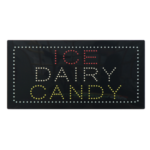 Custom Led Open ICE DAIRY <span class=keywords><strong>CANDY</strong></span> Store Sign, Indoor Retail 12*24inch Sweet Gift Shop Led Moving Light Sign - Product Image 3