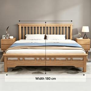 Customized Hotel Apartment Bedroom Furniture Solid Wood <b>Size</b> Platform Soft <b>Bed</b> Frame Modern Eco-Friendly - Product Image 4