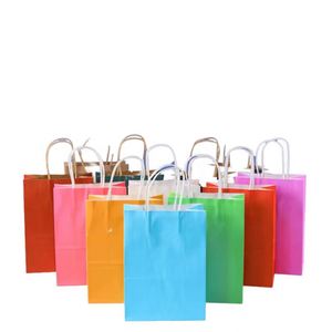 Sacs en papier kraft recyclables personnalisés pour l'artisanat, avec poignée longue, impression offset, designs OEM personnalisés, couleurs sur mesure - Product Image 1