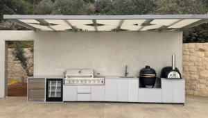 Ensemble de <span class=keywords><strong>cuisine</strong></span> moderne en acier inoxydable, <span class=keywords><strong>cuisine</strong></span> extérieure, ensemble modulaire, <span class=keywords><strong>four</strong></span> de camping de luxe, appareils électroménagers, îlot de jardin, cadre de barbecue - Product Image 3