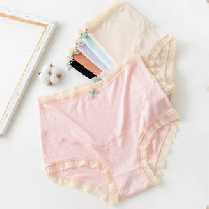 Ladymate ODM OEM Ropa Interior De Maternidad Women Lace Trim Seamless Soft Brief Panty Maternity Underwear Pregnancy for Woman - Product Image 3