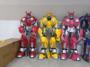 Costume LED pour adulte Happy Sky sur le thème des animaux robots avec armure qui brille dans le noir pour les fêtes d'Halloween - Costume de échasses unisexe - Product Image 5