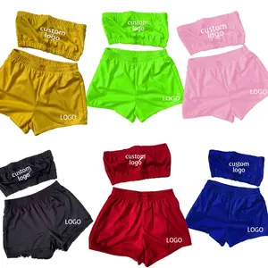 2024 Stickerei Logo Sommer Shorts Trainings anzüge 2-teiliges Set Damen Crop Top Trainings anzüge Jogging anzüge Damen Jogger zweiteilige Sets