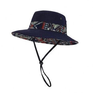 Sombreros de Sol de Ala Ancha para Hombres y Mujeres - Sombreros de Protección Solar para Montañismo y Pesca al Aire Libre en Primavera y Verano, Estilo Étnico - Product Image 4
