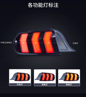 Conjunto de Luces Traseras LED para Ford Mustang 2015-2023, Secuenciales, Color Negro Ahumado, Tres Barras, Lámpara Trasera OEM, Venta al por Mayor de Fábrica