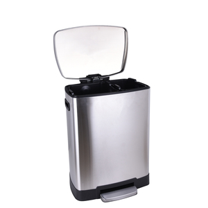 Recycle Bin Waste Bin Recycle Stainless Steel 40L 2 Compartments Recycle Bin Step Bin Recycle Waste Bin