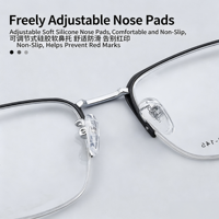 34763 Montures de lunettes pour hommes, demi-cerclées en alliage, légères et durables, avec électroplaqué bicolore sous vide, pour le bureau et les affaires