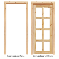 Porte intérieure en bois de cèdre massif avec verre, design personnalisé, porte de chambre en bois massif