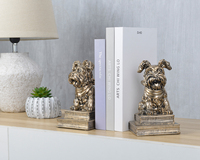 Porte-livres décoratifs vintage en résine, statues de Schnauzer, pour étagères, bureau, maison, bibliothèque