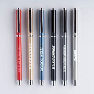 Stylos à encre gel promotionnels de haute qualité 0,5 mm, impression de logo personnalisé, stylos métalliques professionnels - Product Image 1