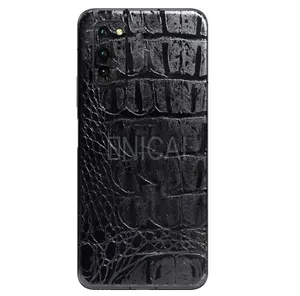 Free Sample A4 Sheets 3D Crocodile Skin PVC Leather Wrapping Mobile Phone Vinyl for Car Digital Phone Laptop Sticker Decoration