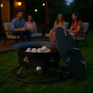 Brasero Portátil de Gas Propano para Exteriores, 58000 BTU, Acero Inoxidable, Diseño Moderno para Entretenimiento al Aire Libre - Product Image 2